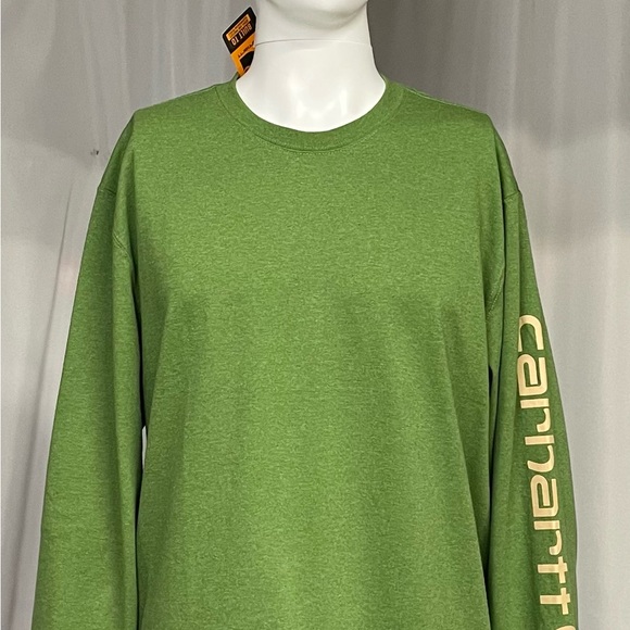 New Medium Carhartt Longsleeved Green Loose Fit Shirt Spellout - Picture 2 of 6
